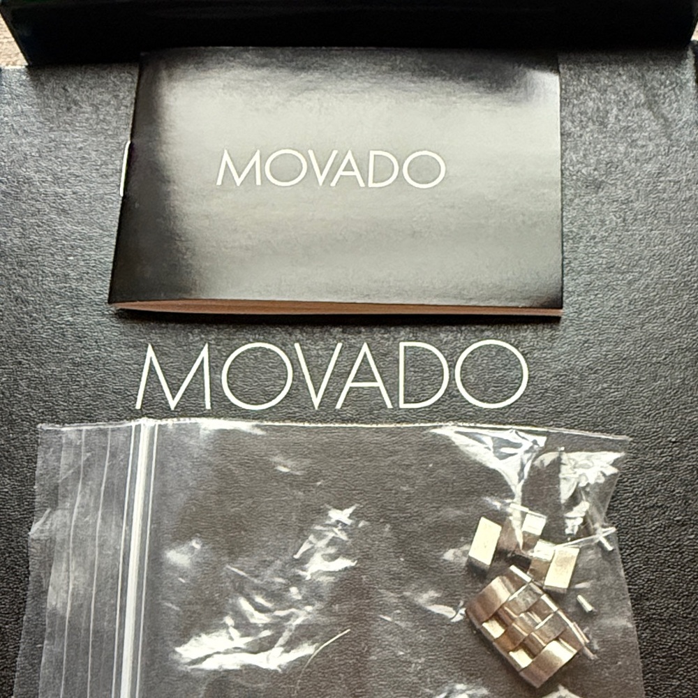 Movado Silver and Black Bracelet Watch - Picture 2 of 6